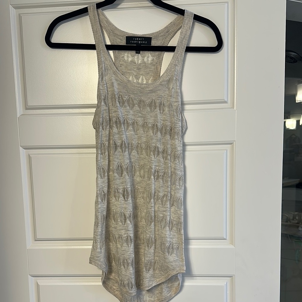 Robert Rodriguez Cream Asymmetrical Tank Top